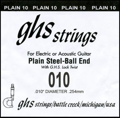 GHS Е1 string for elecetric or acoustic guitar -010