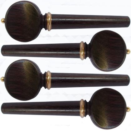 Cello pegs Swiss model - Gold Ball/Colar - rosewood - set