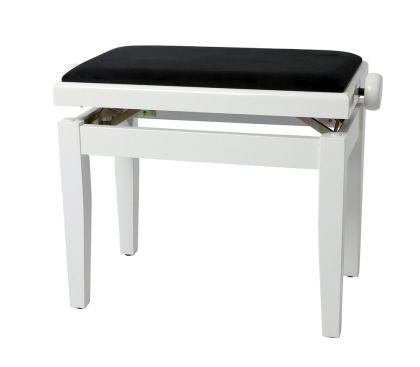 GEWA стол за пиано бял гланц 130030