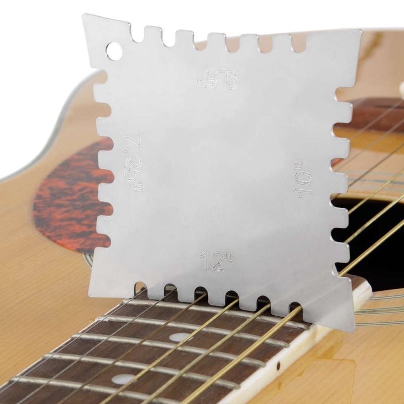Jauges de radius crantées Herdim, guitare, 4 pièces, Outils d'assemblage  de guitare