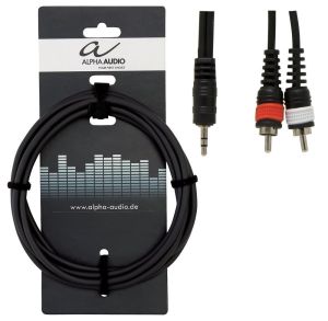 Alpha Audio cinch  cable  - 1,5m 1x 3,5 mm stereo jack plug - 2x cinch