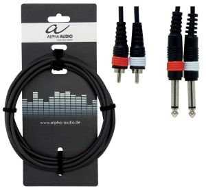 Alpha Audio 2x 6,3mm mono jack plug - 2x Cinch  cable  - 1,5m