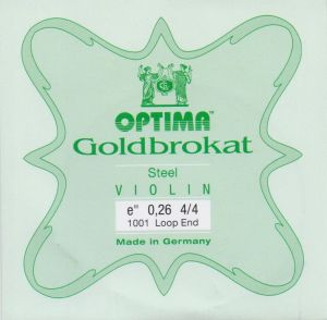 Lenzner Goldbrokat Е string for Violin 0,26 with loop end