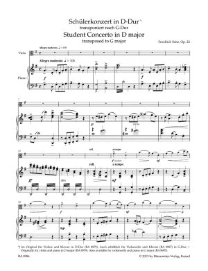 Seitz - Student Concerto in D major op.22 arranged for viola 