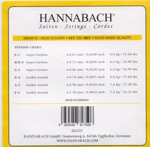 Hannabach Goldin 725MHT Medium/High tension струни за класическа китара