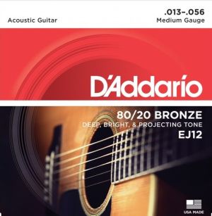 D'addario 13-56 bronze strings for acoustic guitar EJ12