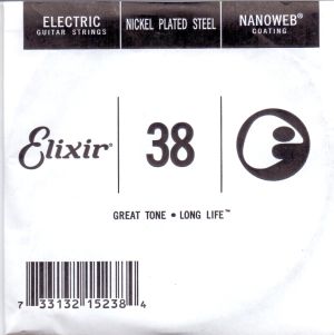 Elixir 038 единична струнa за електрическа китара с Nanoweb покритие