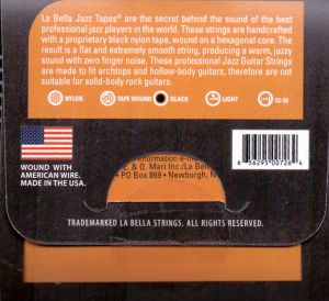 La Bella 800L  Jazz Tapes guitar string set 12-56 black nylon tape wound