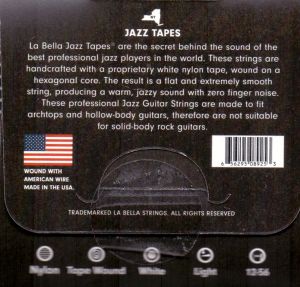 La Bella 600 L   струни за джаз китара Jazz Tapes 12-56 white nylon tape wound