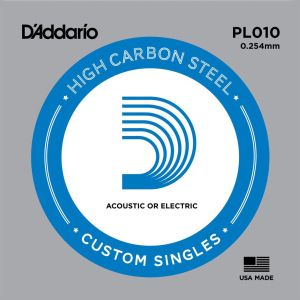 D'addario PL010 Carbon  Single String for electric /acoustic guitar