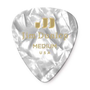 Dunlop Celluloid White Pearloid Medium Guitar Pick