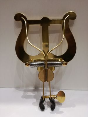 Lyre large, to clamp on lead-pipe, 2 levers Brass