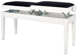 GEWA Piano bench Deluxe Double white matt 
