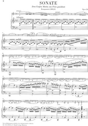 Бетховен Сонатa фа мажор  за цигулка и пиано оп.24 