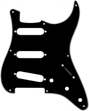 Fender ® Strat ® пикгард за Fender Stratocaster 3 пластов черен SSS 8-holes