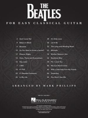 Beatles 22 песни аранжирани за класическа китара