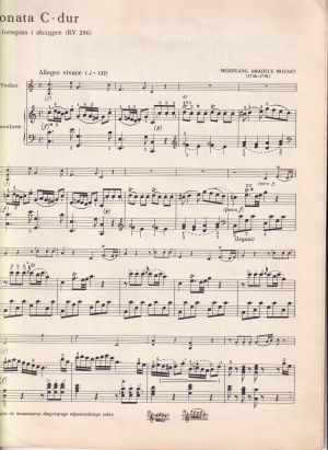 Моцарт - Соната  за цигулка  до  мажор, KV296  втора употреба