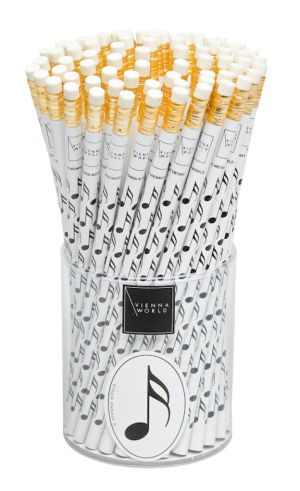 молив с нотички бял