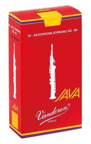 Vandoren Java red reeds for soprano saxophone size 3  1/2 - box