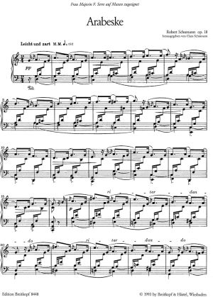 Schumann, Robert : Arabesque op.18 für Klavier