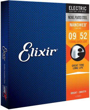 Elixir 009-052 струни за 7-струнна електрическа китара с Nanoweb ultra thin coating 
