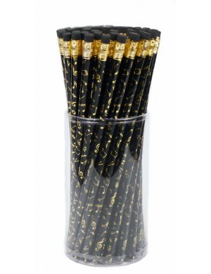 молив с гумичка  черен / злато