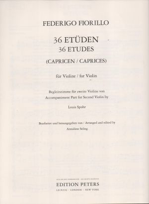 Fiorillo 36 Etuden (Capricen) 2nd violin accompaniment