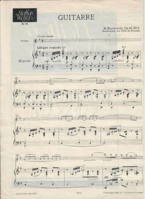 Мошковски - Сарасате" Китара" оп.46 No.2 за цигулка и пиано  втора употреба