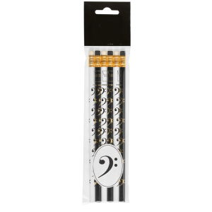 Моливи с гумичка 6 броя дизайн басов ключ