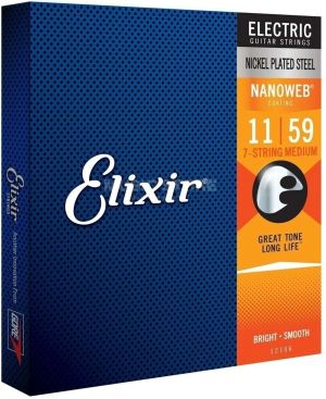 Elixir Strings for Electric guitar with Original Nanoweb ultra thin coating 011-059