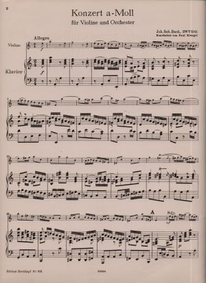 Bach - Conerto  for Violin a moll   second hand
