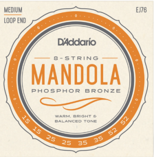 Daddario EJ76 Phosphor Bronze Mandola Strings, Medium, 15-52