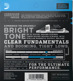 Daddario EXL170S струни за бас китара nickel round wound 045 - 100 Short Scale