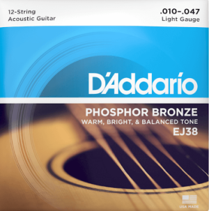 Daddario EJ38 струни за 12-струнна акустична китара Phosphor Bronze  10-47
