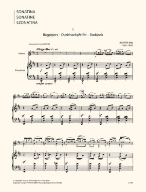 Бела Барток Сонатина за цигулка и пиано