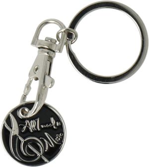 Keyring ''All I Need Is Music'' Dia 4,0 Cm White / Black