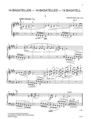 Bartok  14 Bagatellen für Klavier op. 6