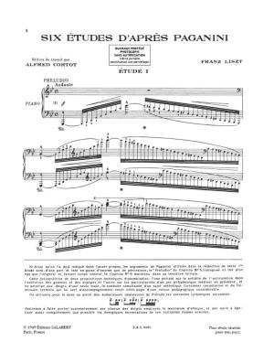 Six grand etudes Paganini by Liszt (Cortot)