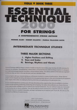 Essential Technique for viola book 3 + CD