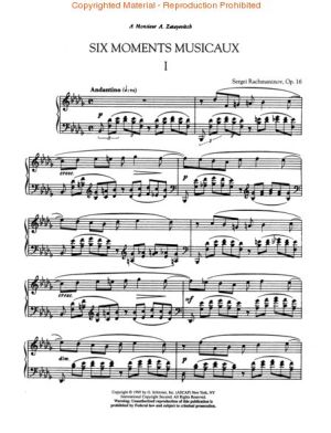 Rachnaninoff -   Six Moments Musicaux op.16