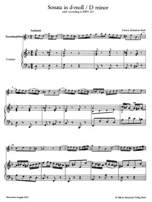 Бах - Соната в ре минор  BWV 527 за тенорова блокфлейта