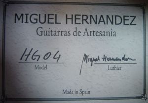 Miguel Hernandez класическа китара модел 04