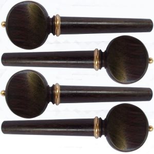 Cello pegs Swiss model - Gold Ball/Colar - rosewood - set