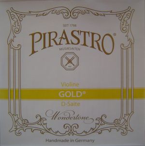 Pirastro Gold - кожена сърцевина с алуминиева намотка - единична струна за цигулка - D