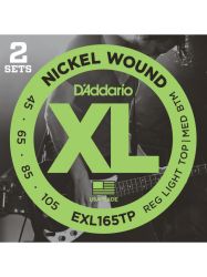Daddario EXL165 струни за бас китара nickel round wound 045 - 105 ( два комплекта)