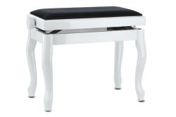 GEWA Piano bench Deluxe  Classic  130340 white  highgloss
