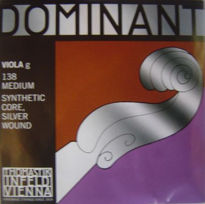Thomastik Dominant Synthetik core Silver  wound single string for viola - G