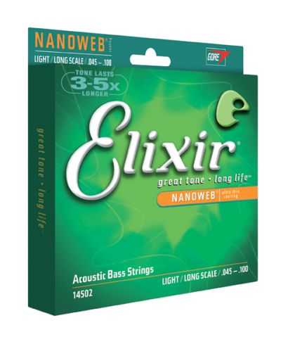 Elixir Bronze for acoustic bass 4-string set with NANOWEB coating - size: 045-100