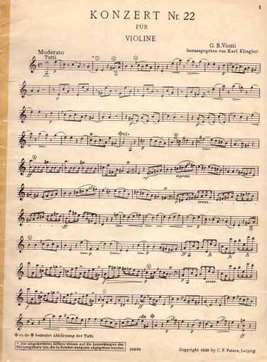 Viotti - Violin-Concert Nr.22 only violin part