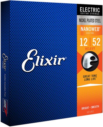 Elixir Strings for Electric guitar with Original Nanoweb ultra thin coating 012-052